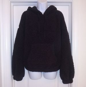 Zella Purple Fuzzy Hooded Pullover